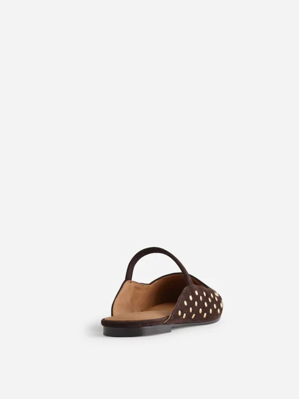 Madewell The Greta Ballet Flat Mule Studded in Dark Carob Brown Size 7 - Picture 3 of 11